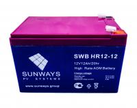 Аккумуляторная батарея SUNWAYS HR 12-12 Аккумуляторная батарея SUNWAYS HR 12-12