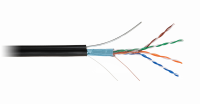 EC-UF004-5E-PE-SW-BK Кабель F/UTP 4 пары, Кат.5е, медный, внешний, PE -40, с тросом, черный, 305м EC-UF004-5E-PE-SW-BK Кабель F/UTP 4 пары, Кат.5е, медный, внешний, PE -40, с тросом, черный, 305м